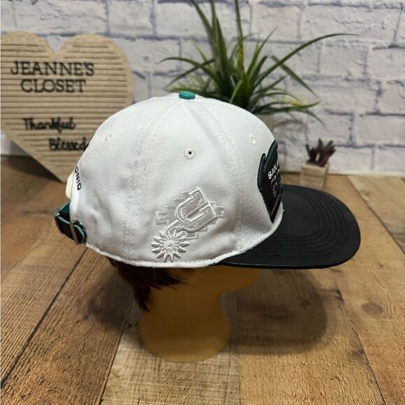 San Antonio Spurs PRO STANDARD NBA Adjustable Cap Hat Black Leather Visor Strap - Picture 3 of 11